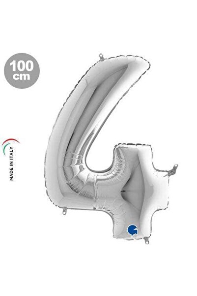 parti show 4 Number Silver Foil Balloons (100 cm)