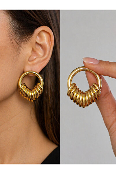 MRK Women's Stainless Steel Vintage Hoop Earrings