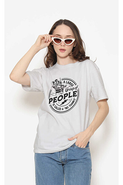 buzagi tasarım ürünleri A Large Group of Round Regular Kalıp Unisex White T-S...