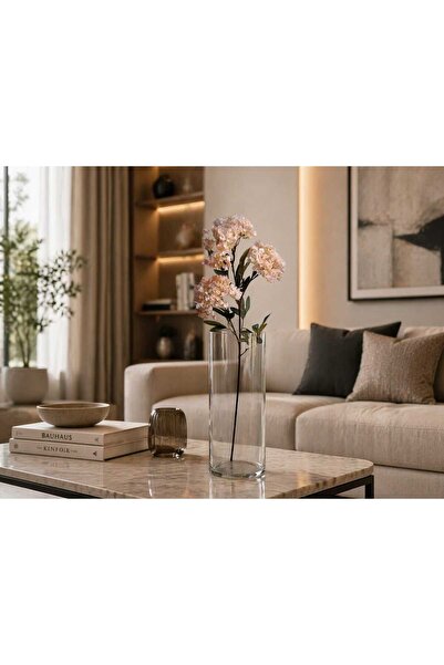 MAKİ DEKOR Yapay Tek Dal Lüks Mine 3 Başlı 65 Cm Dekoratif Modern Çiçek