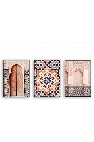 ALAYRA International Signtouch Islamic Wall Art Set of 3 Moroccan Mosaic 40x6...