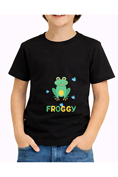 petite pati تي شيرت أسود للأطفال من Froggy، مقاس 5-14 سنة، 100% قطن ممشط (لا ...