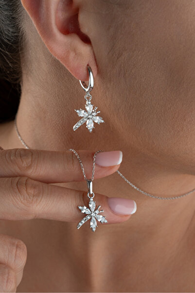 Silvano Jewelry 925 Ayar Gümüş Zirkon Taşlı Yusufçuk Takı Seti