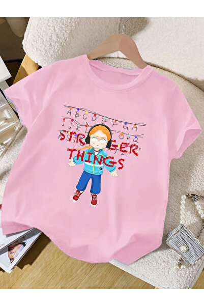 Let's Wear Μπλουζάκι Stranger Things με στάμπα, 100% βαμβακερό, Premium, με λ...