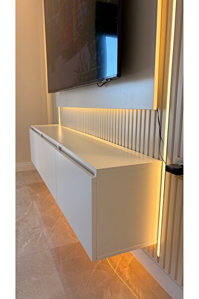 AGT Mdf Tv dolabı 180x30x35 ledli dolap aytaşı