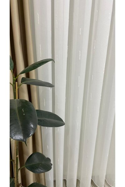 GACALLAR HOUSE Atina Bamboo Woven Heavy Weight 1/3 Regular Pleated Draped Non-Ironing Tulle Curtain Suitable for Every Room (2026 New Season)