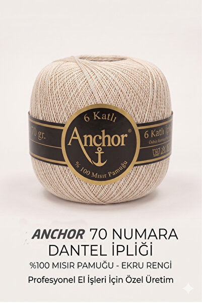 Anchor 70 Numara Dantel İpliği Ekru Rengi
