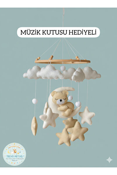 TREND METFİQ DECORATİON MÜZİK TRENDMETFIQ Premium El Yapımı Keçe Bebek Dönenc...