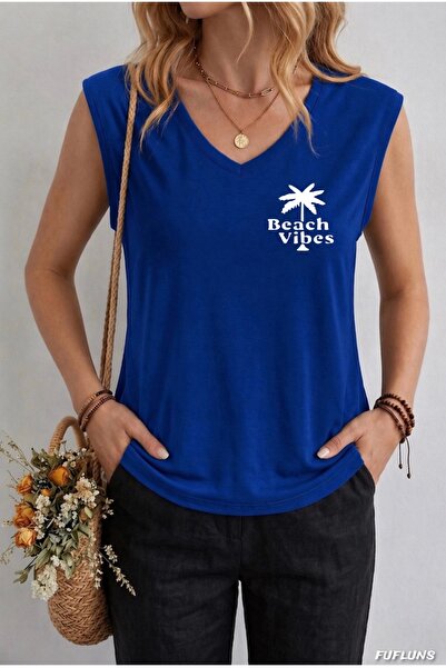 FUFLUNS BEACH VIBES PRINTED ΓΥΝΑΙΚΕΙΟ ΑΜΠΕΛΟΦΟΡΕΤΟ ΑΜΠΕΛΟΦΟΡΕΤΟ