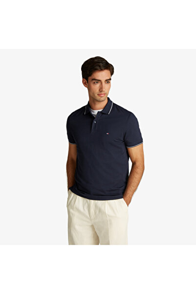 Tommy Hilfiger Erkek Göğüste Bayrak İşlemesi Mavi T-Shirt