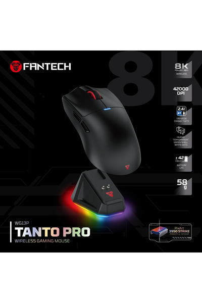 OYUNCU BAYKUŞ FANTECH TANTO PRO 8K Şarj Docklu Kablosuz Oyuncu Mouse - PixArt...