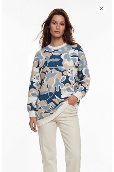 LC Waikiki LCW Modest Bisiklet Yaka Desnli sweatshirt Tunik
