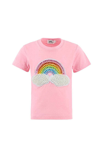 PETIT-ATELlER Pink Rainbow Pearl Patch T-Shirt High-Quality Fun Kids Everyday...