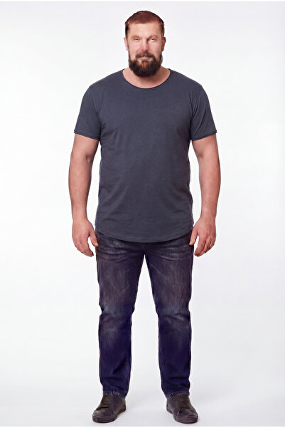 BlackHorn تي شيرت رجالي ذو ياقة واسعة مقاس كبير مصنوع من القطن بنسبة 100% فضف...