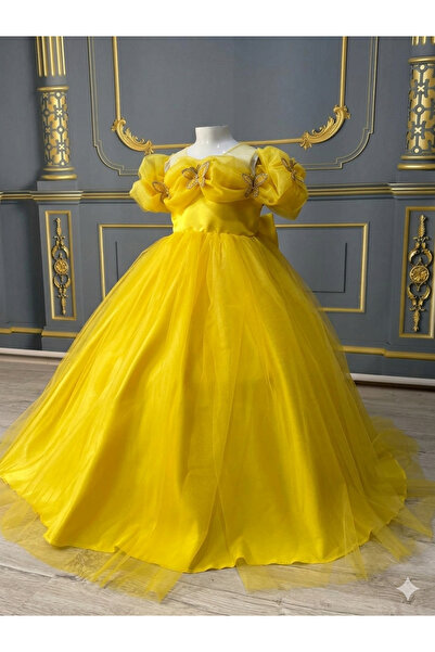 Star Kids Κοριτσίστικο φόρεμα πριγκίπισσας με λεπτομέρεια κίτρινης πεταλούδας...