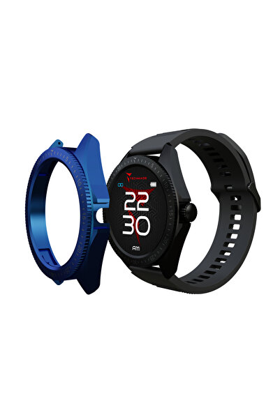 Techmade Smartwatch Rocks 2 μαύρο με μπλε κάλυμμα, AMOLED 1.43”, επιπλέον κάλ...