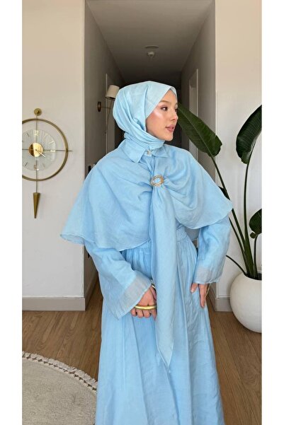 THEK BUTİK Πολυτελές μακρύ φόρεμα με λεπτομέρεια κάπας