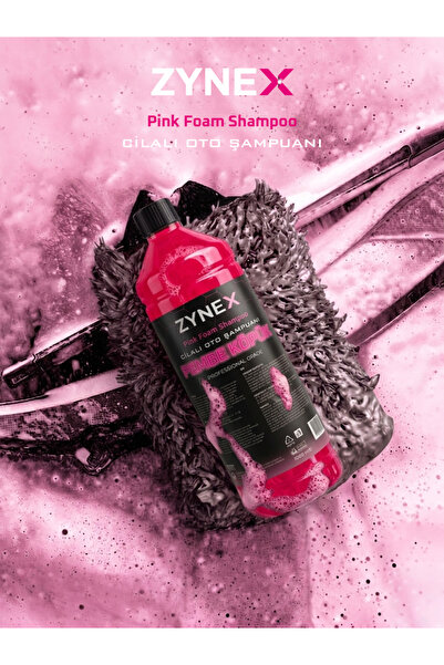 ZYNEX CARE Zynex Professional Cilalı Oto Şampuanı 1L - Pembe Köpük Etkili, pH...