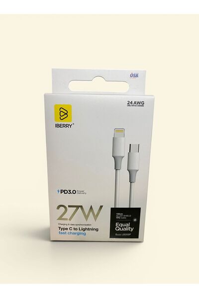 Şirin İletişim Şarj kablo Type c lightning 5v-3a 9v-2a 12v-2.25a max27w trans...