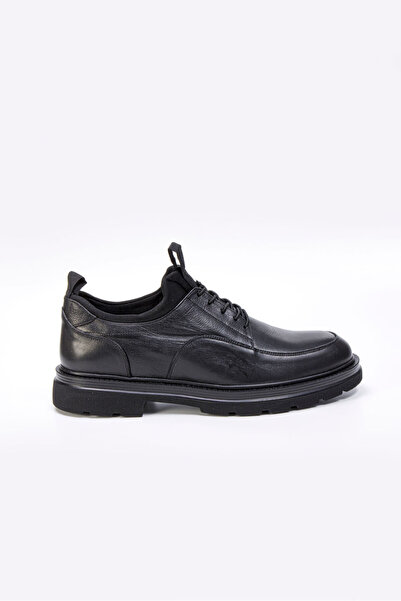 Vantaggio Carmino Black 100% Genuine Leather Men's Classic Casual Shoes