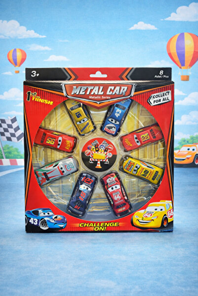 Toyzitoys Kırmızı 8'li Karışık Mini Arabalar Seti