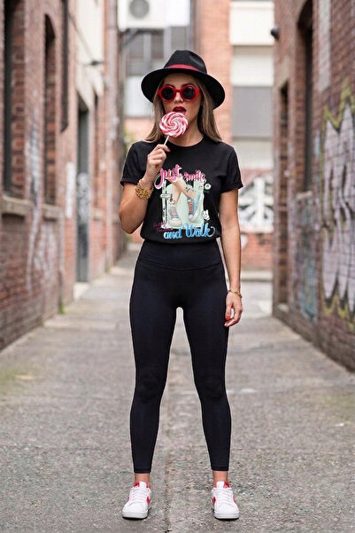 Vero Store Vero Just Smile and Walk Printed T-Shirt - 100% Cotton Cool Design