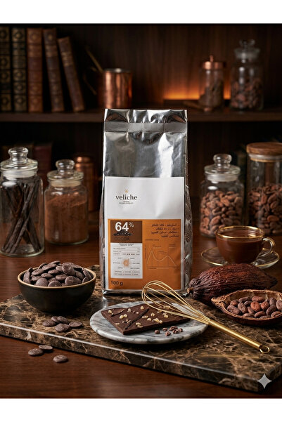 Veliche Belgian Dark Chocolate with Cocoa Butter 500g 64% Cocoa Content