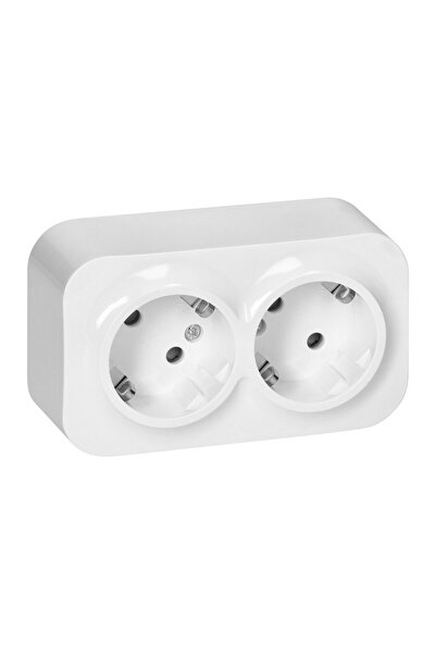 Orno Priză dublă Schuko, Orno, 2x2P+Z, 230V, 16A, alb