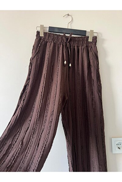 modayaselam Άνετο Παντελόνι Φαρδιάς Γραμμής με Κορδόνια