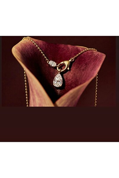 Bade Jewelry Vip Gold Non-Tarnish Drop Model Luxury Necklace with Single Ston...