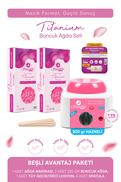 Smoothly 2 Ad.225 gr Soyulabilen Boncuk Ağda Ağda Isıtıcı Makine+ Karınca Yum...