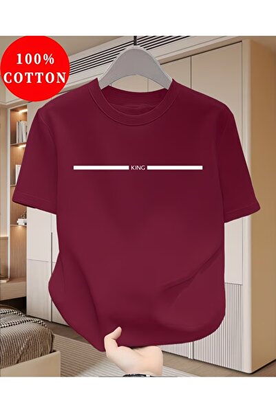 ORVIO Group Cotton Men's T-Shirt - Modern Design with "King" Print 👑