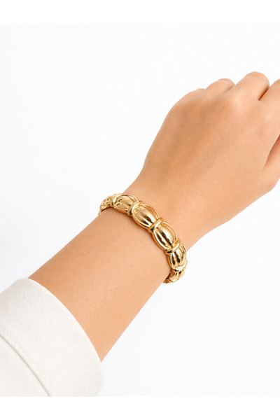 Selay Accessory Gold Top Detailed Bracelet – Stylish Women's Bracelet with Clasp