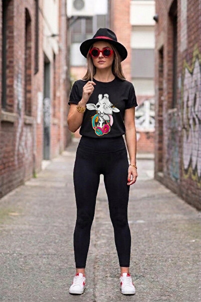 Vero Store Vero Groovy Giraffe Printed T-Shirt - 100% Cotton Cool Design