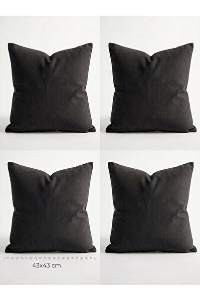 Bercem Home Πολυτελές σετ διακοσμητικών μαξιλαριών με μαύρη βελούδινη υφή (4 ...