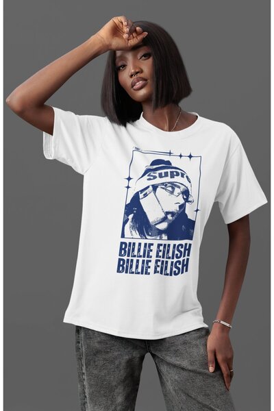 SEVBANO Billie Eilish Singer Front Printed Unisex Oversize T-Shirt