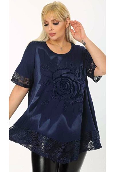 Kheos Τούνικ με κοντό μανίκι με δαντέλα με μοτίβο τριαντάφυλλο