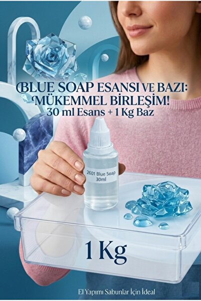 Organik Hekim Blue Soap Esanslı 1 KG Şeffaf Sabun Bazı Seti Ferah Temiz Koku ...