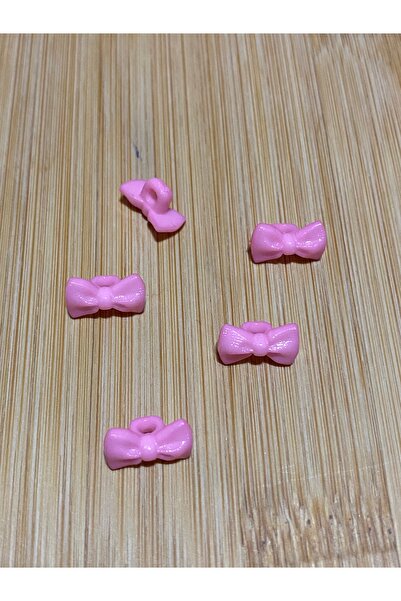 Lorin hobi Bottom-Mounted Bow Baby Button 5 mm 10 Pieces Pink
