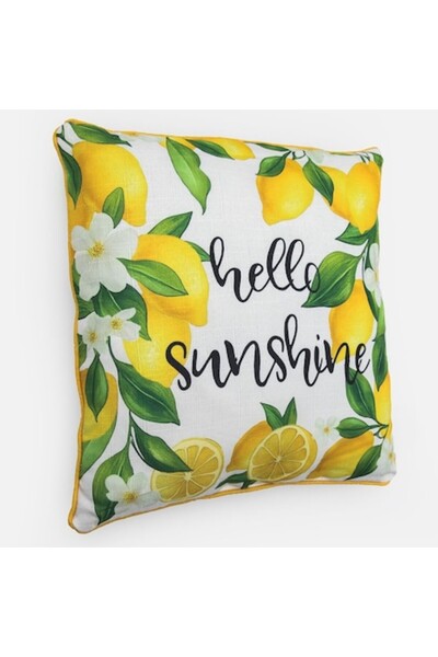 OEM Pernă decorativă albă cu model de lămâi 45x45cm