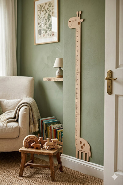 WOODDOOM Ξύλινος χάρακας γραφήματος ανάπτυξης παιδιών / Οικογενειακό μωρό Παι...