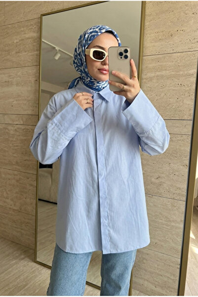 Kirazca Butik Γυναικείο πουκάμισο με λεπτομέρεια ζώνης σε στυλ trend και over...