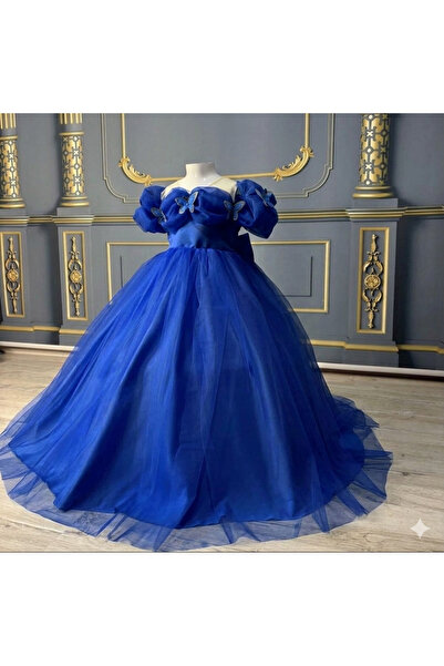 Star Kids Κοριτσίστικο φόρεμα πριγκίπισσας με λεπτομέρεια πεταλούδας σε μπλε ...