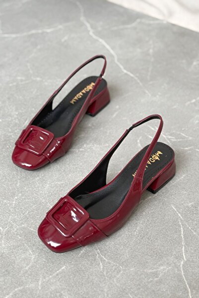 GOFFSHOES Γυναικεία παπούτσια Monet με χαμηλό τακούνι - Βουργουνδίας-Λουστρίνι