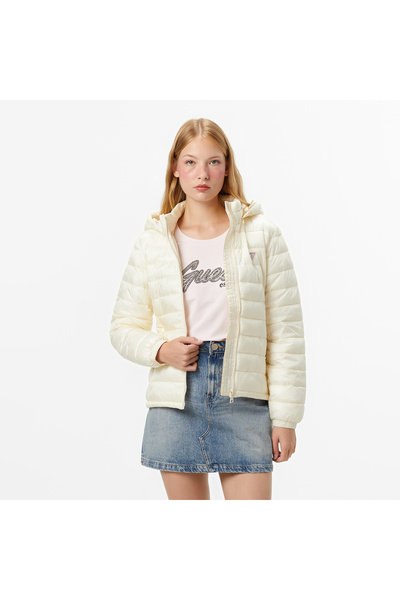 Guess Hooded Kadın Krem Mont