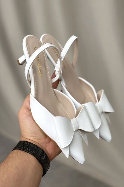 GOFFSHOES Γυναικεία παπούτσια Cupe με λεπτό κοντό τακούνι - Λευκό-Λουστρίνι