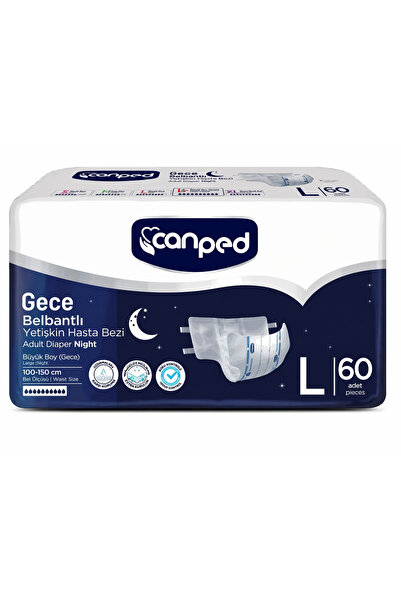 Canped Belbantlı Yetişkin Hasta Bezi Gece L 60 lı 100-150 cm