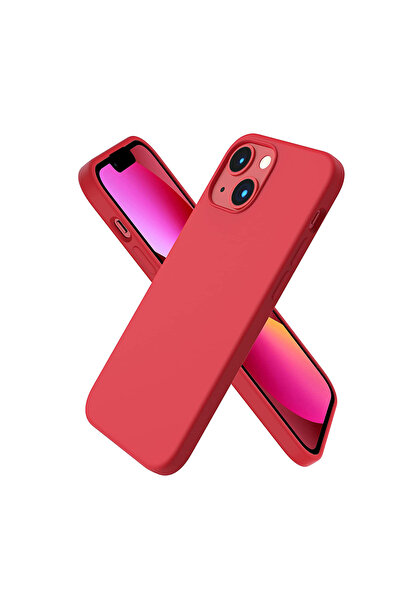 OEM ΘΗΚΗ IPHONE 13 6.1" SOLID SILICONE VELVET CAMERA GUARD FIRE RED