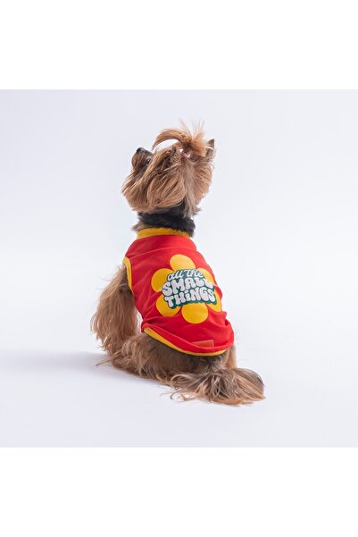 Pawstar Red-Kırmızı Small Things Tişört Kedi Köpek Tişörtü-Kedi Köpek Kıyafeti