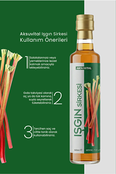 Aksu Vital IŞGIN SİRKESİ 500 ML - Işkın Kökü Sirkesi - Katkısız, Doğal Fermantasyon